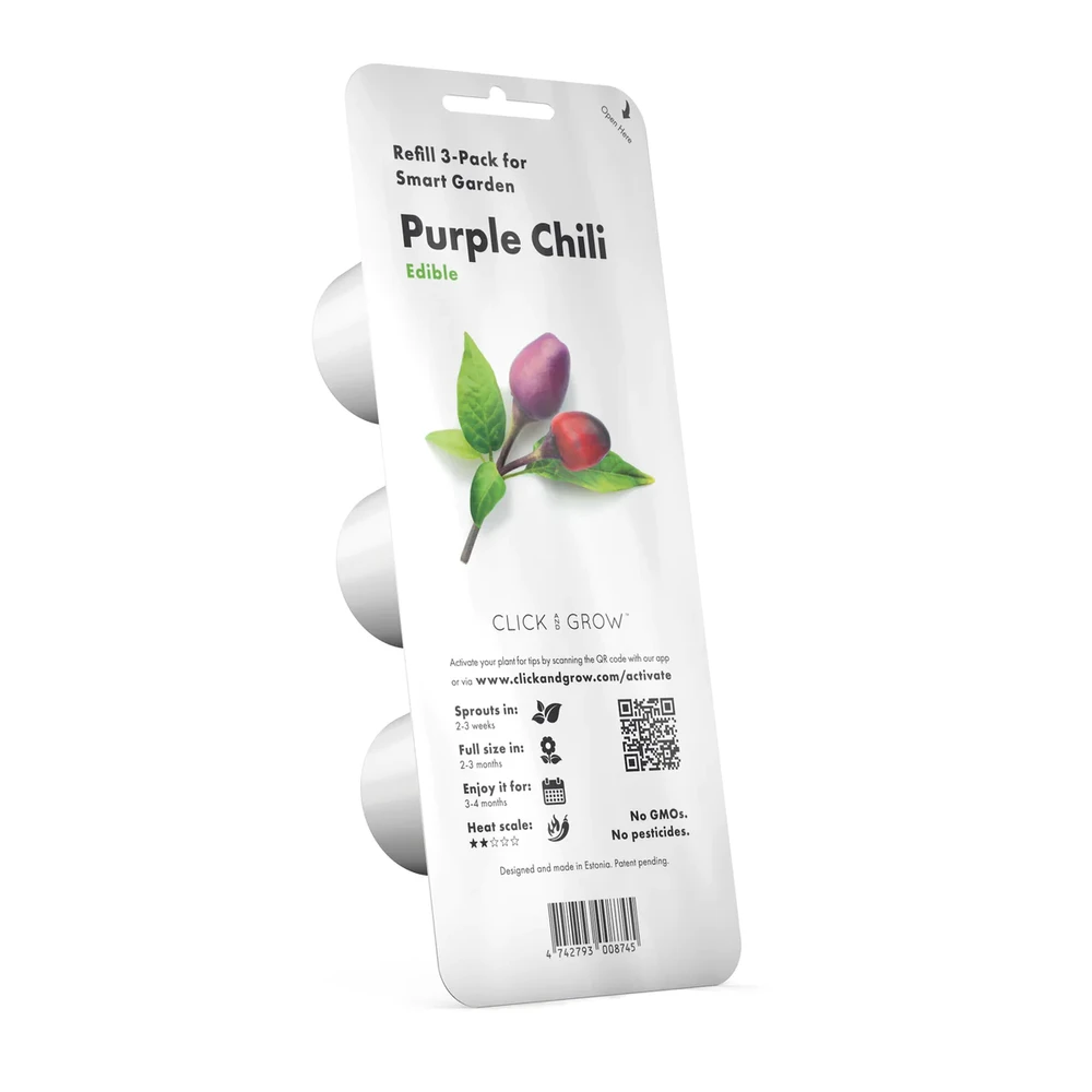 Click & Grow sėklos išmaniajam vazonui - Violetiniai čili pipirai (SGR46X3) 3vnt.
