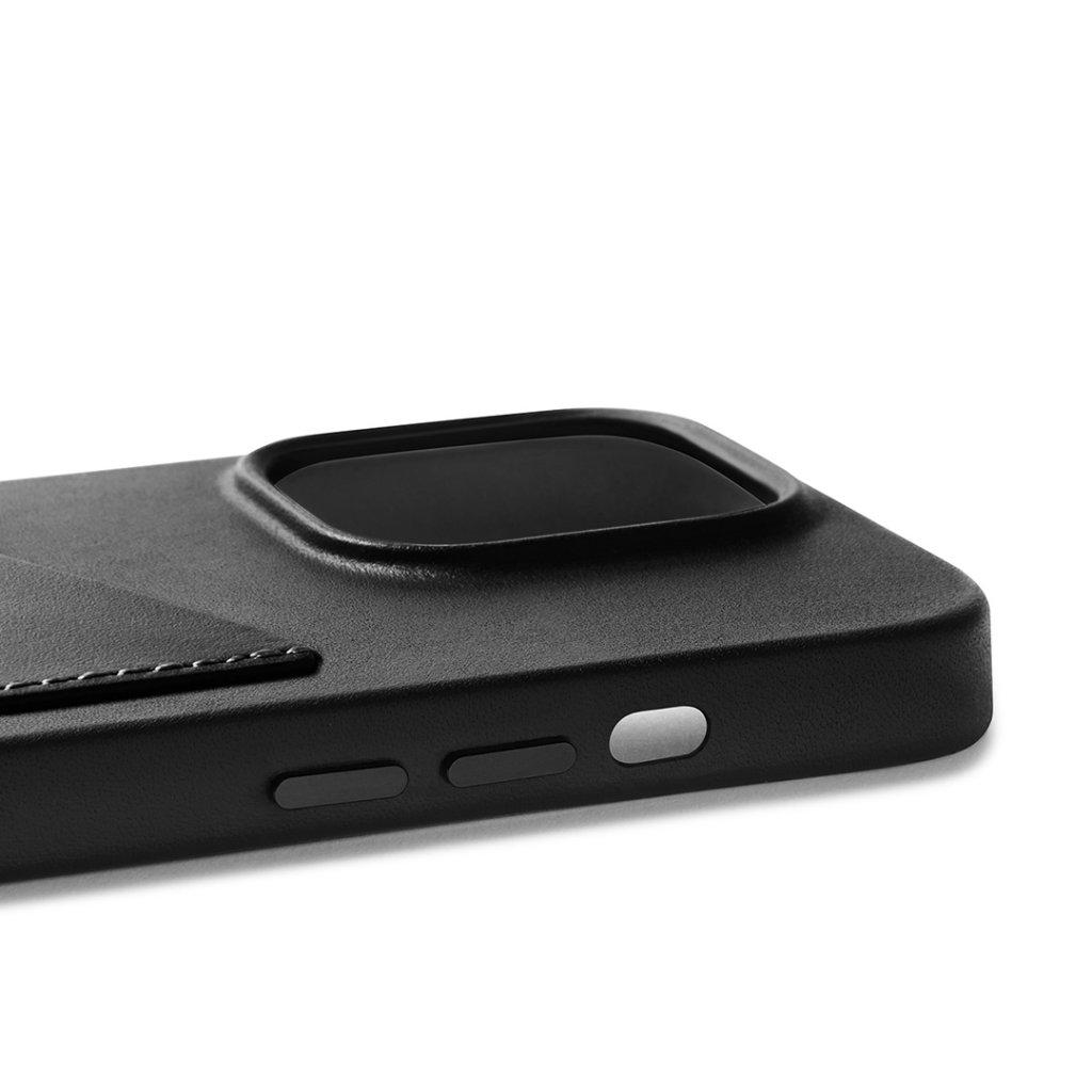 Dėklas Mujjo Leather Wallet Case for iPhone 14 Pro - Juodas
