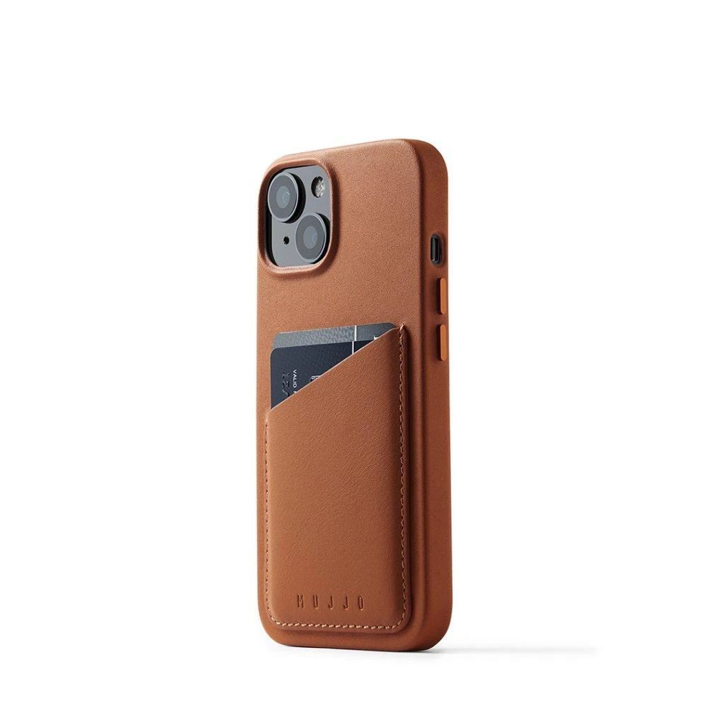 „Mujjo“ odinis piniginės dėklas, skirtas iPhone 14 – rudas