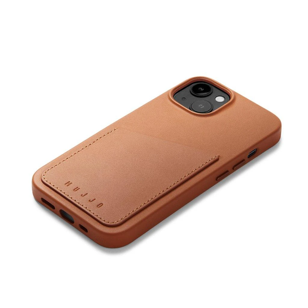 „Mujjo“ odinis piniginės dėklas, skirtas iPhone 14 – rudas