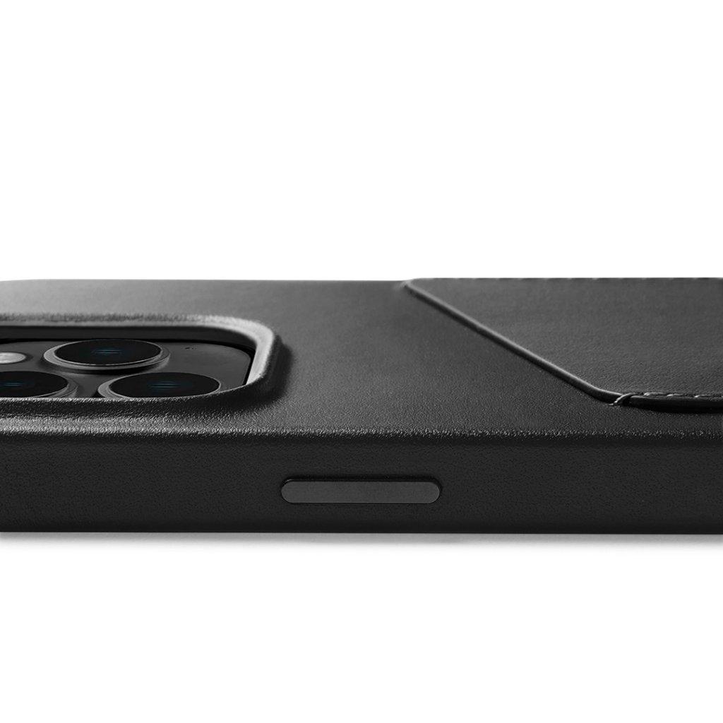 Dėklas Mujjo Leather Wallet Case for iPhone 14 Pro - Juodas