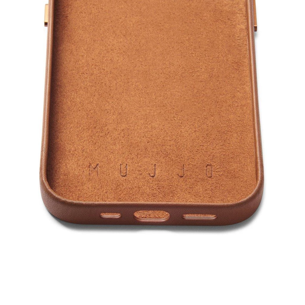„Mujjo“ odinis piniginės dėklas, skirtas iPhone 14 – rudas