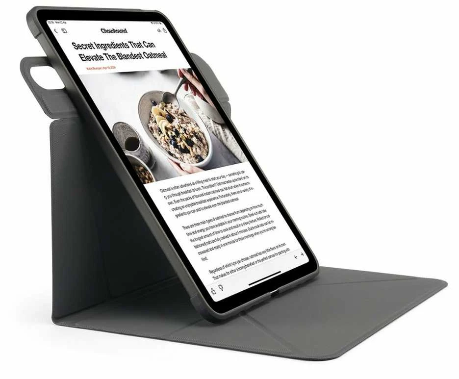 „Pipetto Origami No6“ dėklas su stovu, skirtas „iPad Air 11“ (2024) / „iPad Air 10.9“ (2022/2020) – juodas