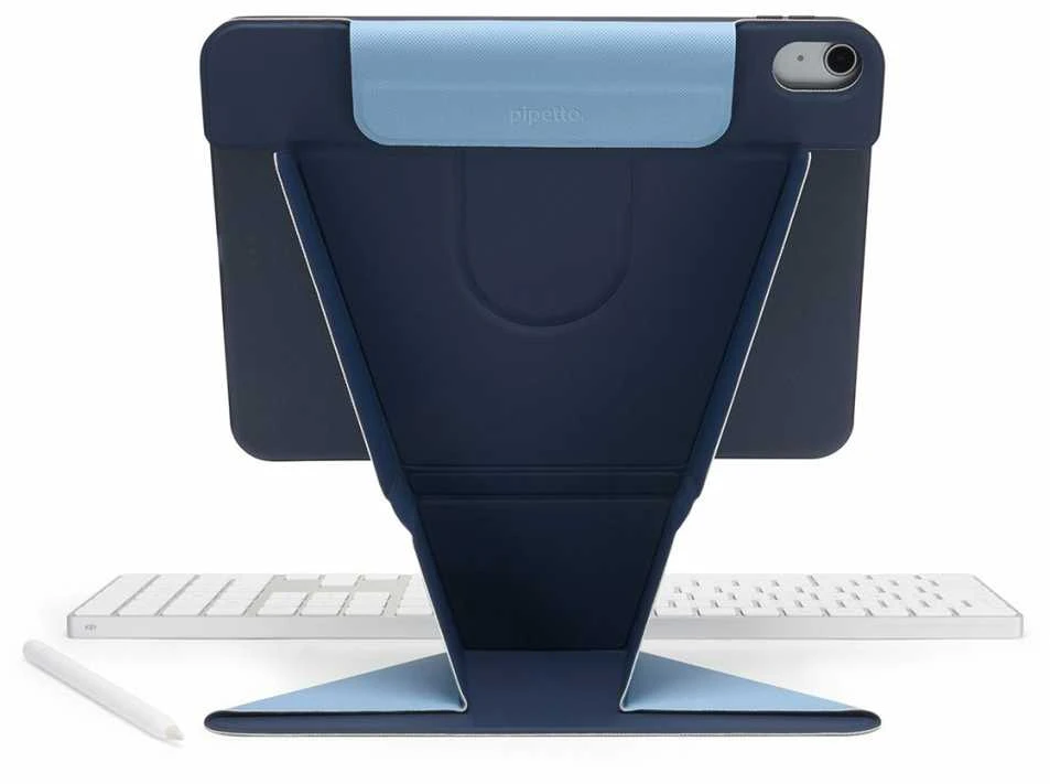 „Pipetto Origami No6“ dėklas su stovu, skirtas „iPad Air 11“ (2024) / „iPad Air 10.9“ (2022/2020) – tamsiai mėlynas