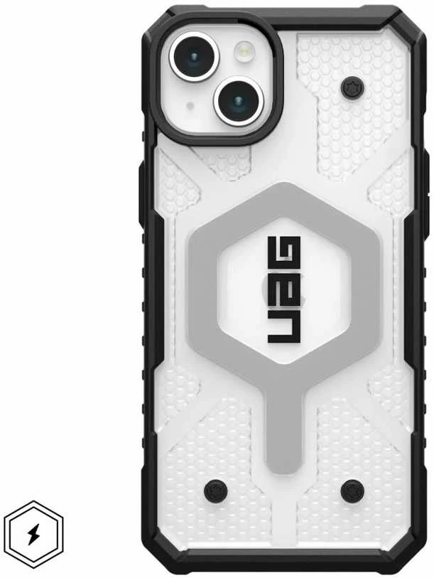 Dėklas Urban Armor Gear „UAG Pathfinder Magsafe“, skirtas „iPhone 15 Plus“ (ledo spalvos)