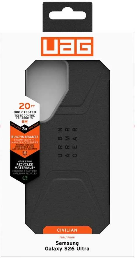 Dėklas Urban Armor Gear UAG Civilian, Juodas - Samsung Galaxy S26 Ultra