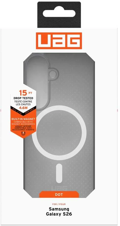 Dėklas „Urban Armor Gear“ UAG „Dot“, skaidrus ledas/pelenų spalvos – „Samsung Galaxy S26“
