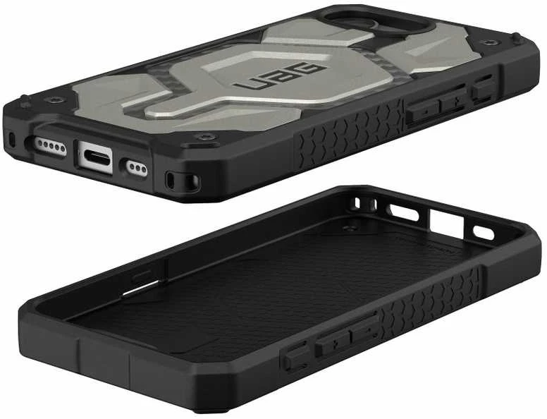 UAG Urban Armor Gear dėklas MONARCH PRO suderinamas su MagSafe, skirtas IPHONE 16e titanium