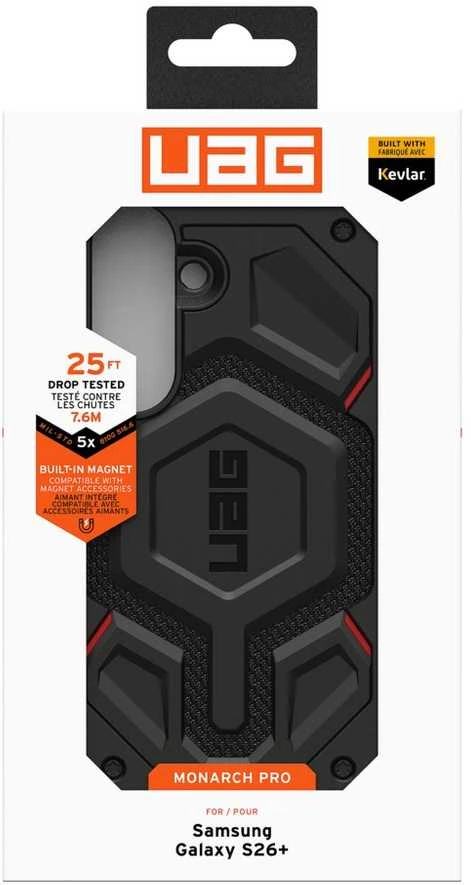 Dėklas Urban Armor Gear UAG Monarch Pro, Kevlar Juodas - Samsung Galaxy S26+