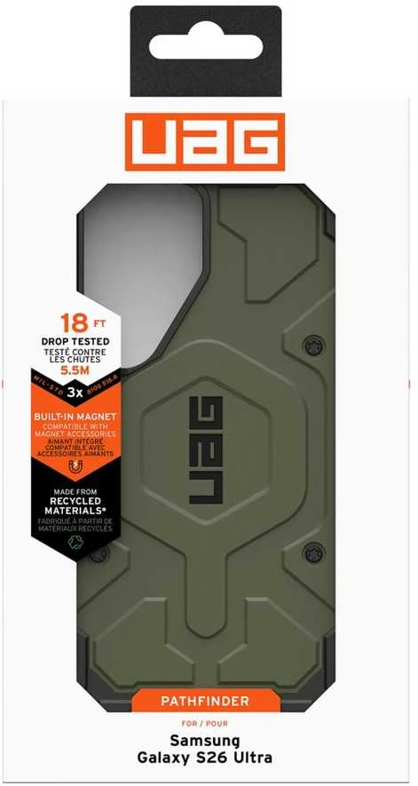 Dėklas „Urban Armor Gear“ UAG „Pathfinder“, alyvuogių spalvos – „Samsung Galaxy S26 Ultra“