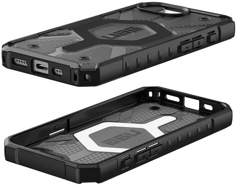 Urban Armor Gear UAG Pathfinder Skaidrus MagSafe iPhone 16e dėklas – pilka/juoda