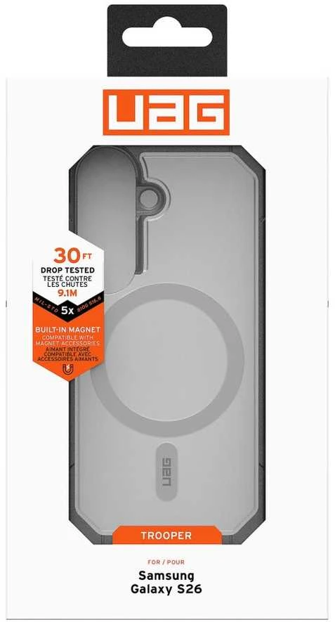 Dėklas „Urban Armor Gear“ UAG Trooper, skaidrus/peleninis – „Samsung Galaxy S26“