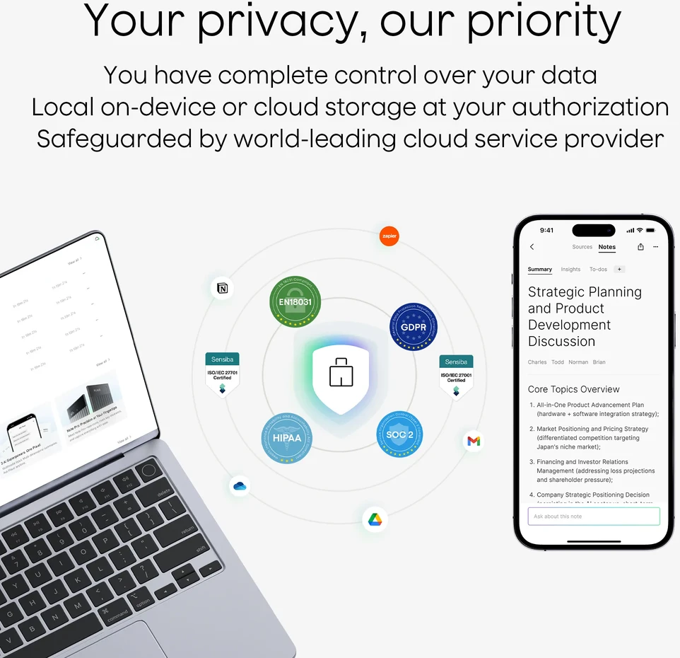 Plaud Note - Starlight | Dirbtinio Intelekto diktofonas su transkripcija