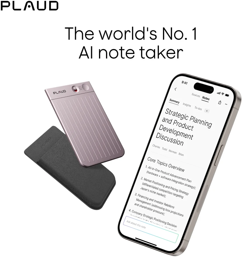 Plaud Note - Starlight | Dirbtinio Intelekto diktofonas su transkripcija