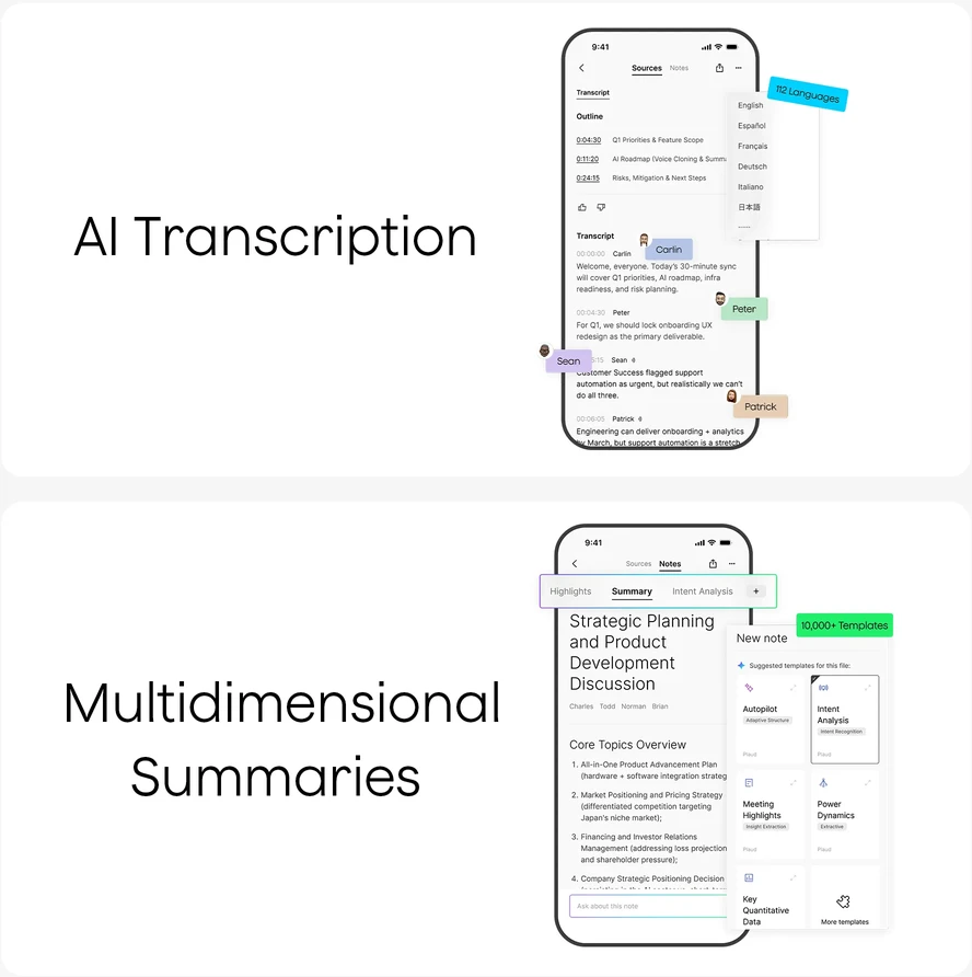 Plaud Note - Starlight | Dirbtinio Intelekto diktofonas su transkripcija