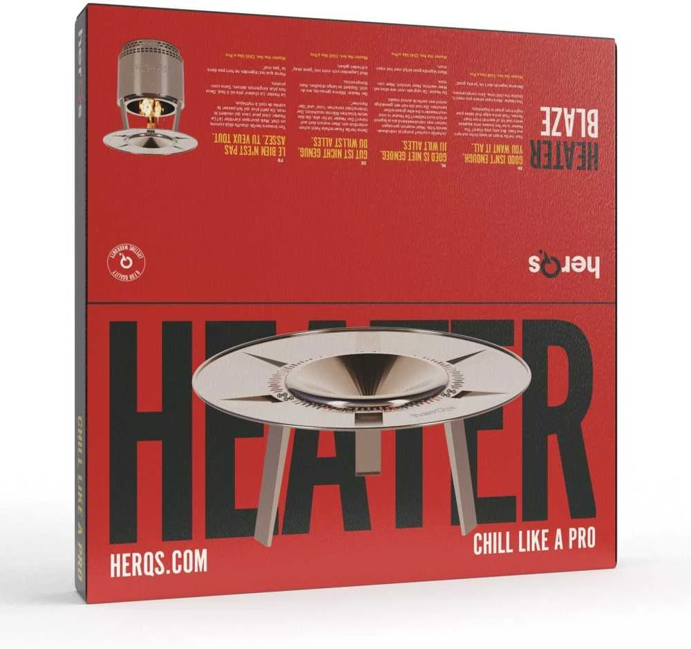 herQs Blaze lauko šildytuvo gaminio dėžė