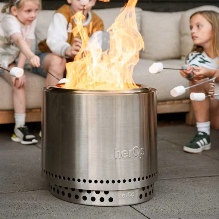 herQs Smokeless FirePit - Blaze - Sidabrinis