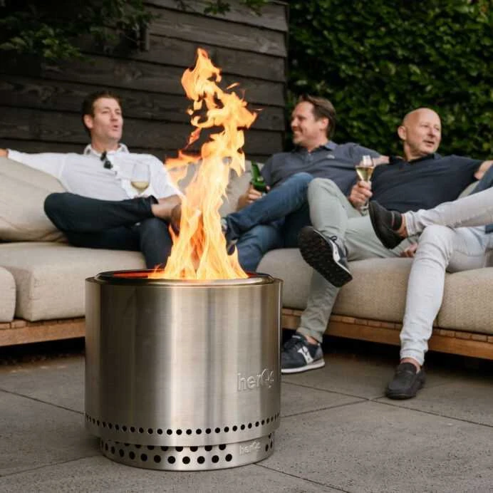 herQs Smokeless FirePit - Blaze - Sidabrinis