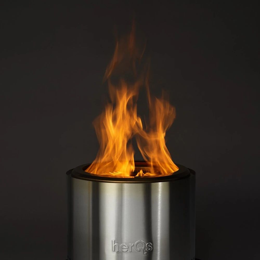 herQs Smokeless FirePit - Blaze - Sidabrinis