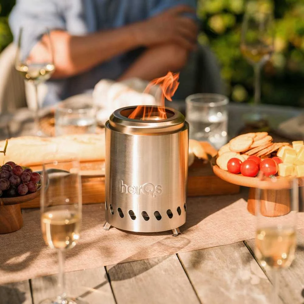 herQs Smokeless FirePit Mini - Sidabrinis
