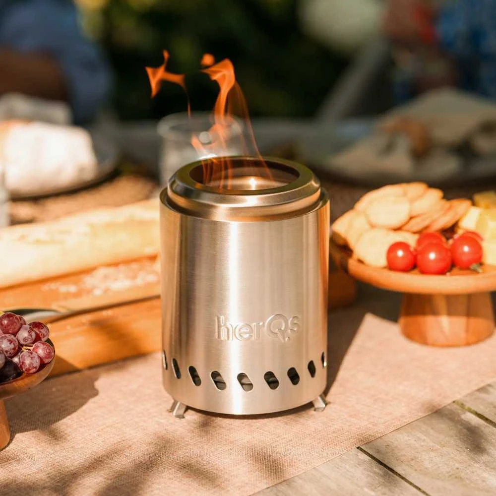 herQs Smokeless FirePit Mini - Sidabrinis