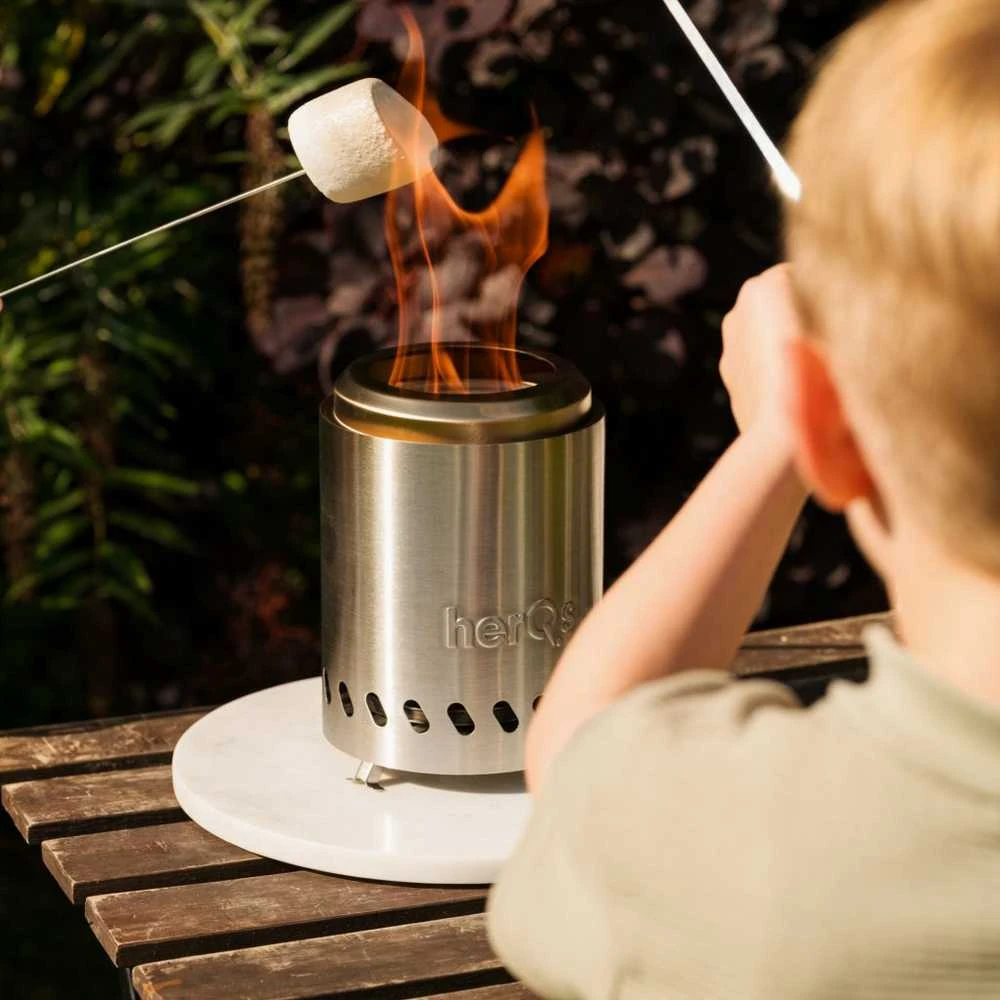 herQs Smokeless FirePit Mini - Sidabrinis