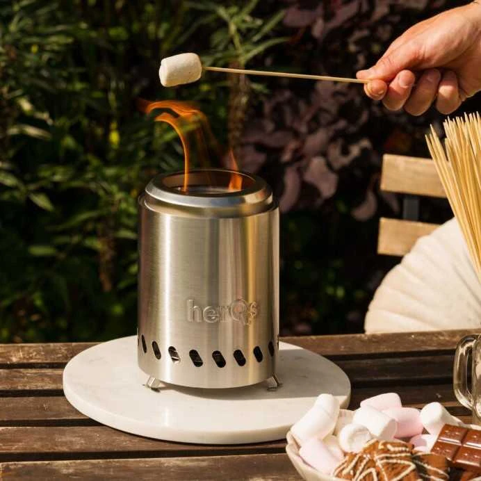 herQs Smokeless FirePit Mini - Sidabrinis