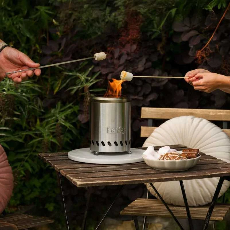 herQs Smokeless FirePit Mini - Sidabrinis
