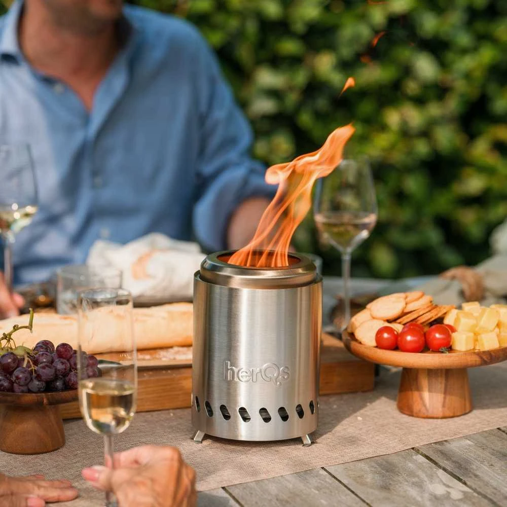 herQs Smokeless FirePit Mini - Sidabrinis