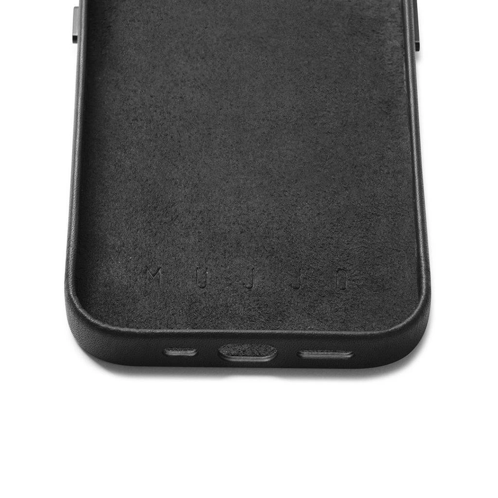 „Mujjo“ odinis piniginės dėklas, skirtas iPhone 14 – rudas