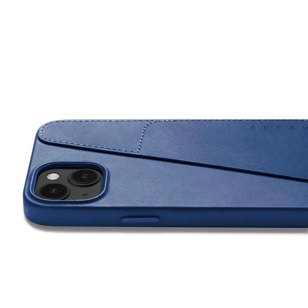 „Mujjo“ odinis piniginės formos dėklas, skirtas „iPhone 15 Plus“ ir „14 Plus“ – Juodas