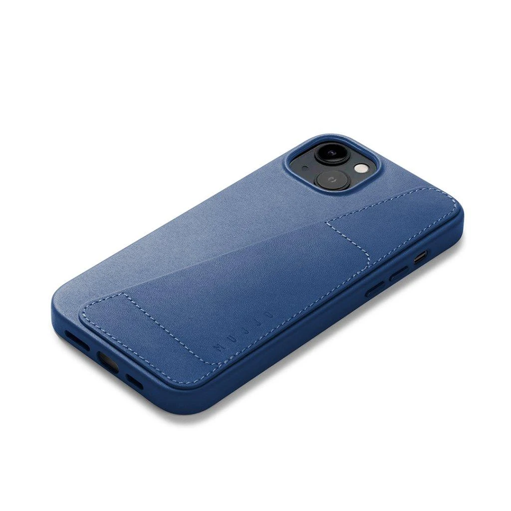 „Mujjo“ odinis piniginės formos dėklas, skirtas „iPhone 15 Plus“ ir „14 Plus“ – Juodas