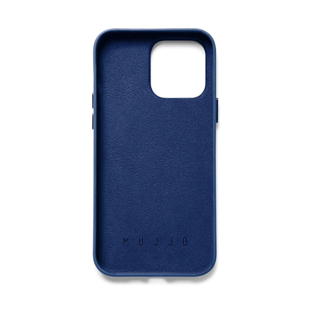 „Mujjo“ odinis piniginės dėklas, skirtas iPhone 14 Pro Max – „Monaco Mėlyna“.