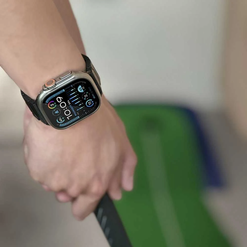 „Just Mobile“ anglies pluošto laikrodžio dirželis, skirtas „Apple Watch 42/44/45/49 mm“ – elegantiškas ir patvarus su moderniu magnetiniu užsegimu