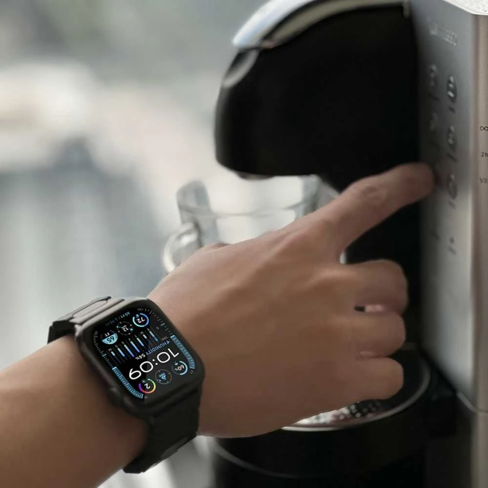 „Just Mobile“ anglies pluošto laikrodžio dirželis, skirtas „Apple Watch 42/44/45/49 mm“ – elegantiškas ir patvarus su moderniu magnetiniu užsegimu