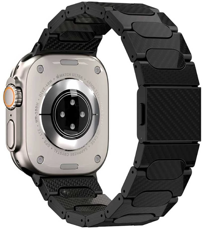 „Just Mobile“ anglies pluošto laikrodžio dirželis, skirtas „Apple Watch 42/44/45/49 mm“ – elegantiškas ir patvarus su moderniu magnetiniu užsegimu