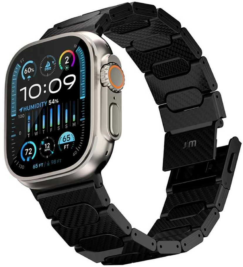 „Just Mobile“ anglies pluošto laikrodžio dirželis, skirtas „Apple Watch 42/44/45/49 mm“ – elegantiškas ir patvarus su moderniu magnetiniu užsegimu