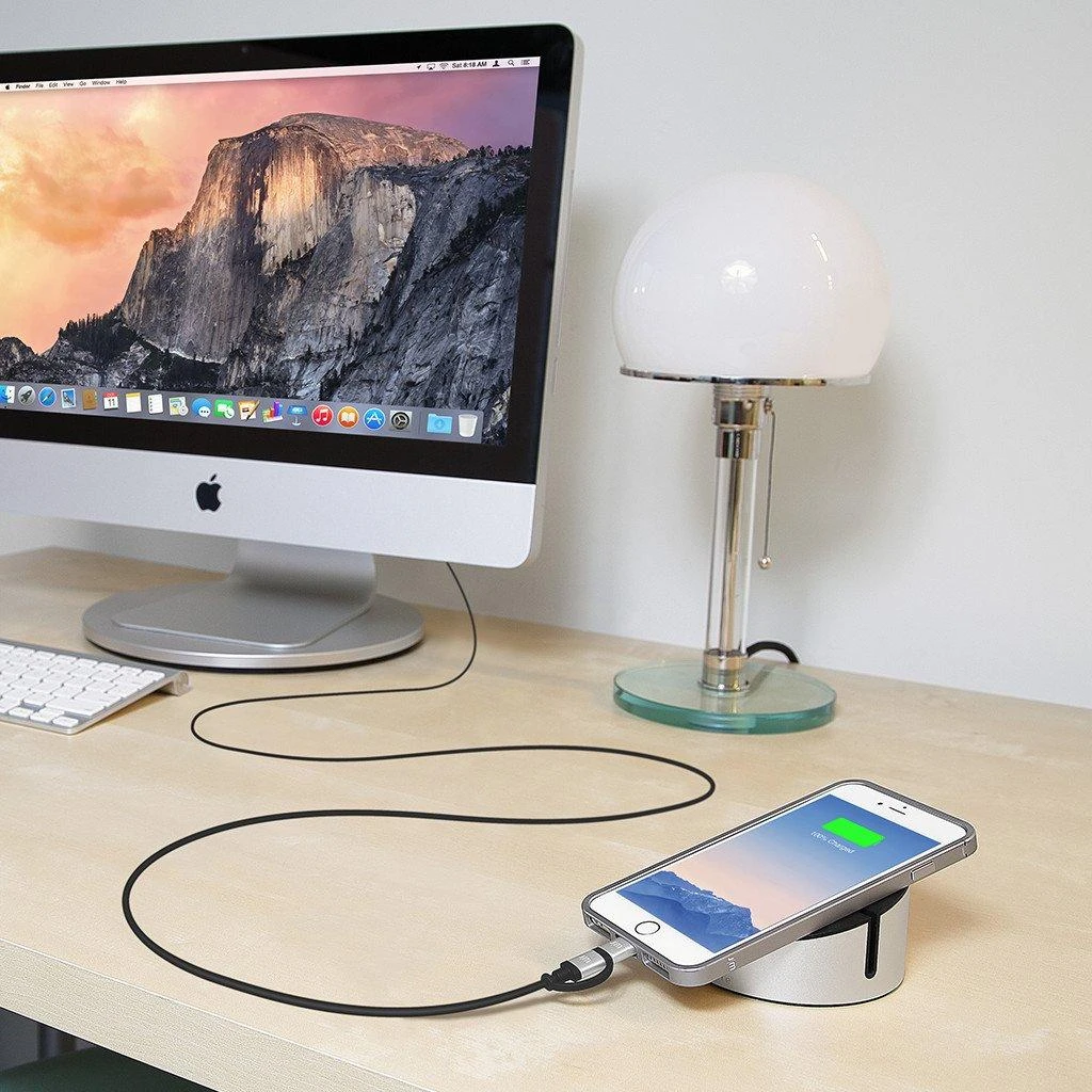 Just Mobile AluCable Duo 1.5 meter - Sidabrinis
