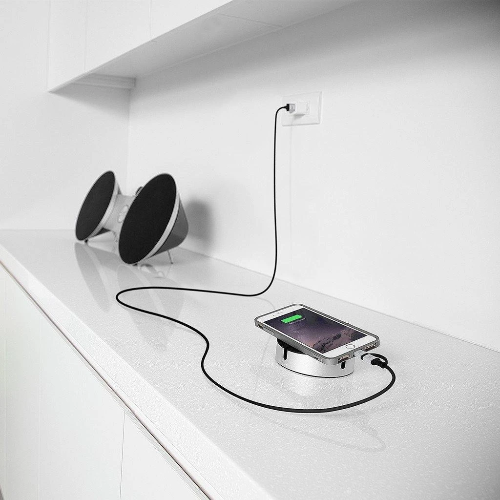 Just Mobile AluCable Duo 1.5 meter - Sidabrinis