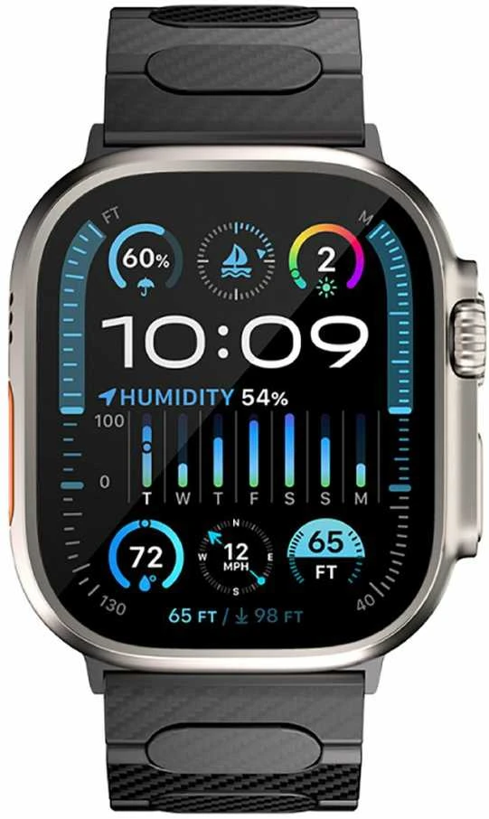 „Just Mobile“ anglies pluošto laikrodžio dirželis, skirtas „Apple Watch 42/44/45/49 mm“ – elegantiškas ir patvarus su moderniu magnetiniu užsegimu