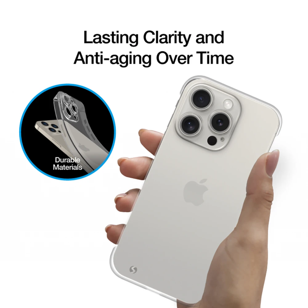 Dėklas „Just Mobile“ „JustMobile TENC?“ [Slim Fit], skirtas „iPhone 15 Pro Max“ – šerkšno spalvos