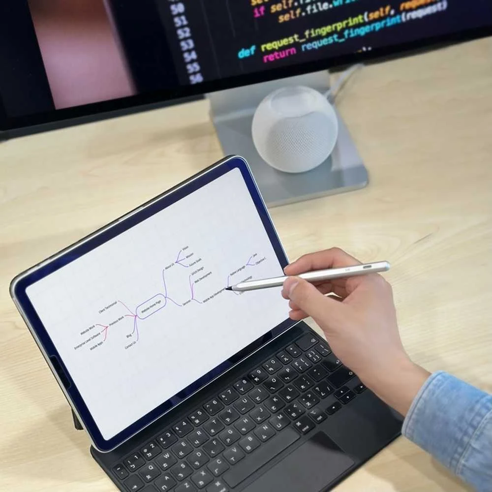 Just Mobile Tiesiog mobilusis rašiklis, skirtas iPad – sidabrinis