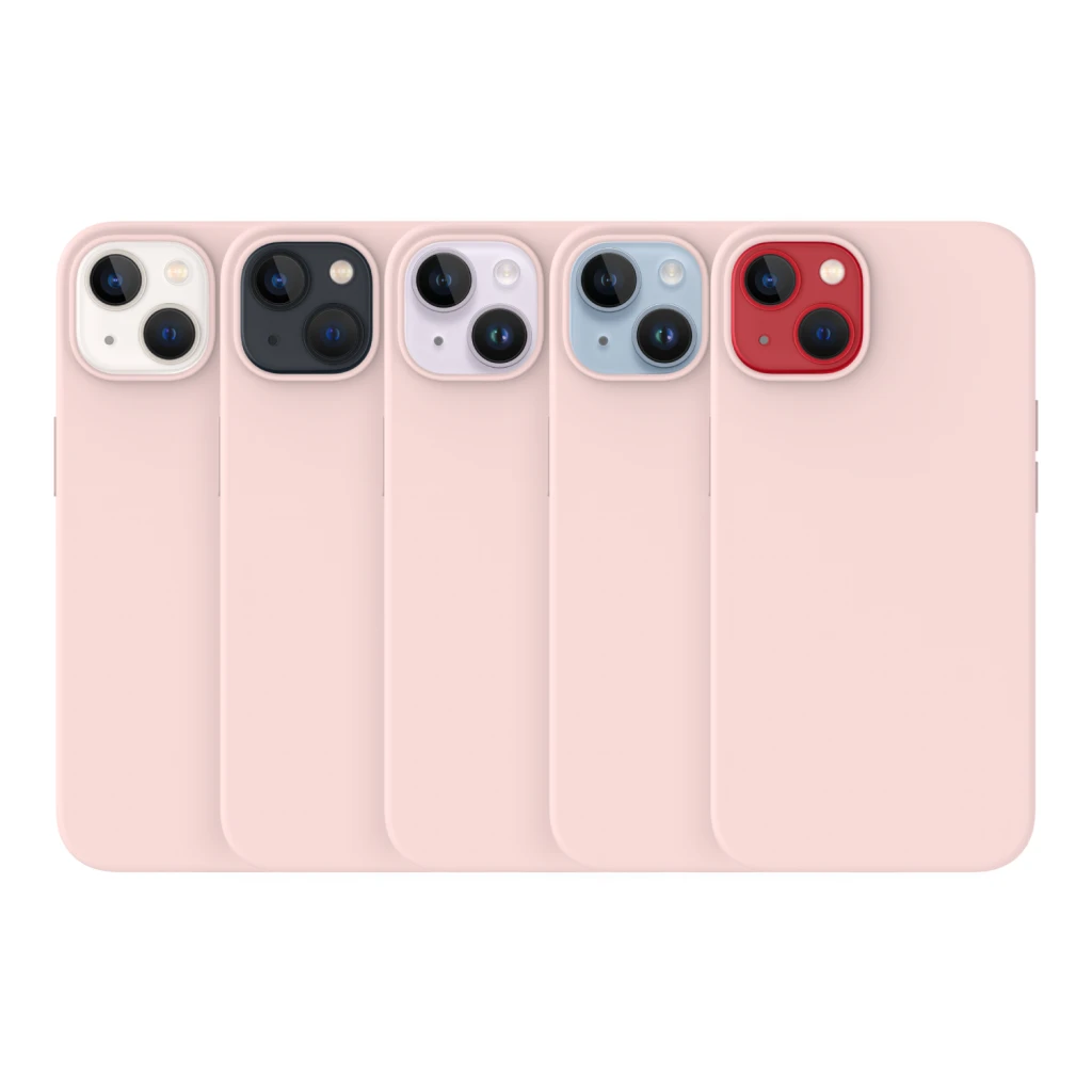 Just Mobile TENC silikoninis dėklas, skirtas „iPhone 14“ (taip pat tinka „iPhone 13“ baziniam modeliui) – rožinis