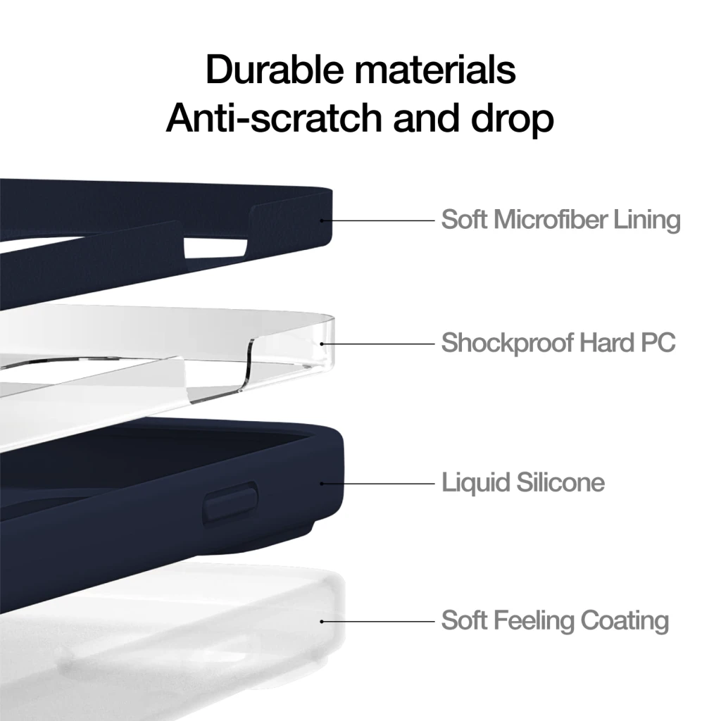 Just Mobile TENC Silikoninis dėklas with MagSafe for iPhone 14 Pro - Navy mėlynas