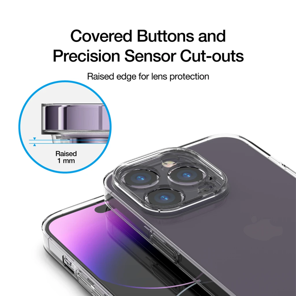 Dėklas „Just Mobile TENC Slim“, skirtas „iPhone 14 Pro Max“ – skaidrus