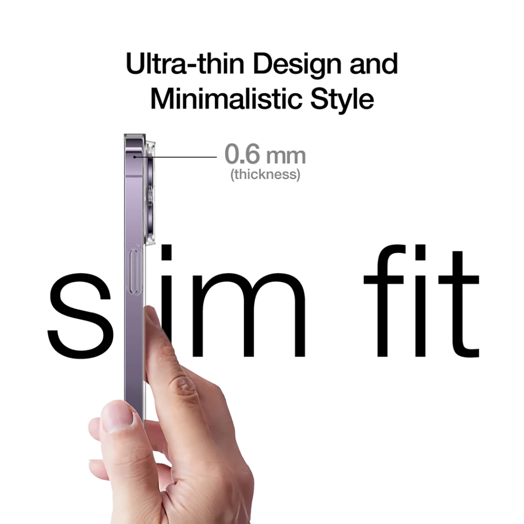 Dėklas „Just Mobile TENC Slim“, skirtas „iPhone 14 Pro Max“ – skaidrus