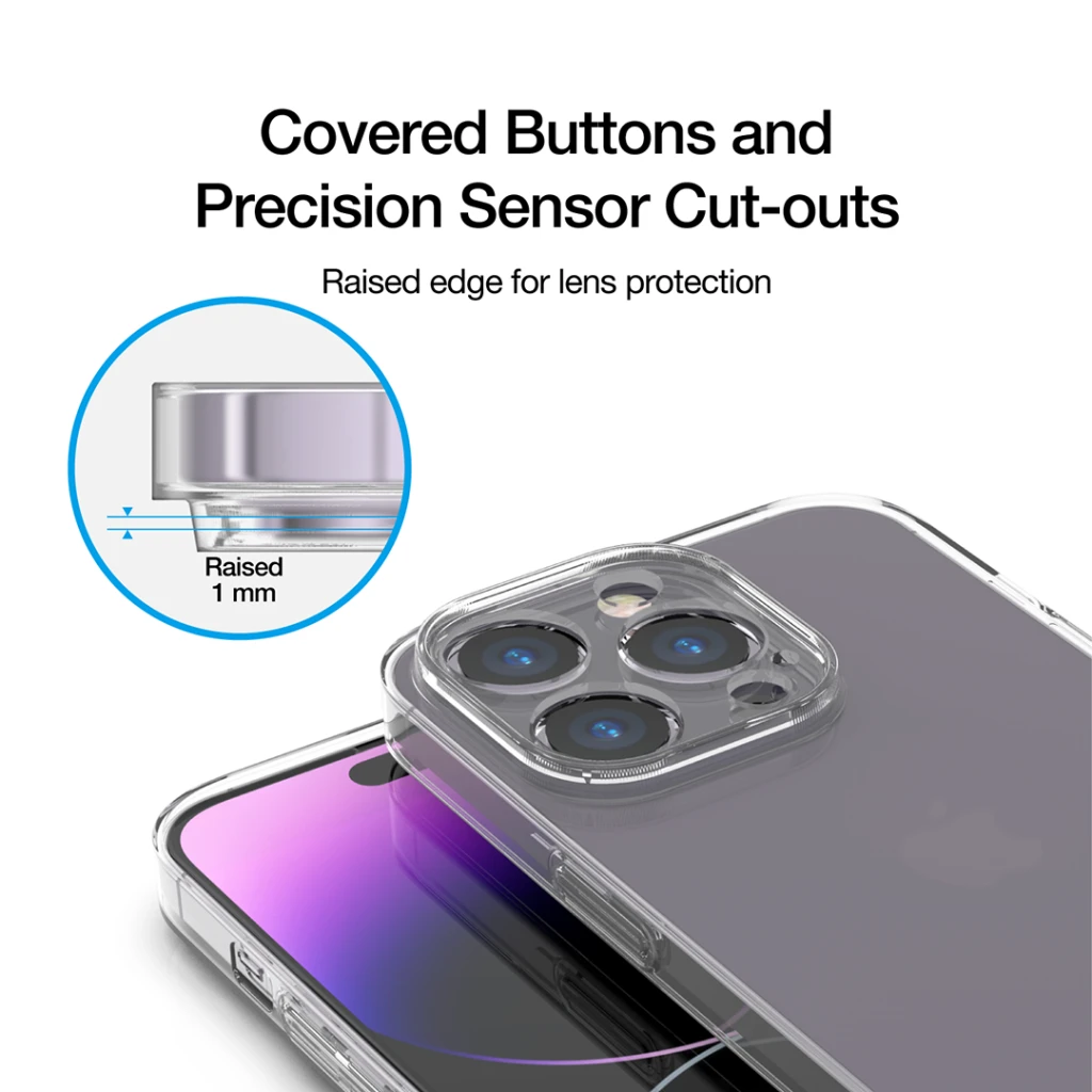 „Just Mobile TENC Slim Fit“ dėklas, skirtas „iPhone 14 Pro“ – šerkšno spalvos