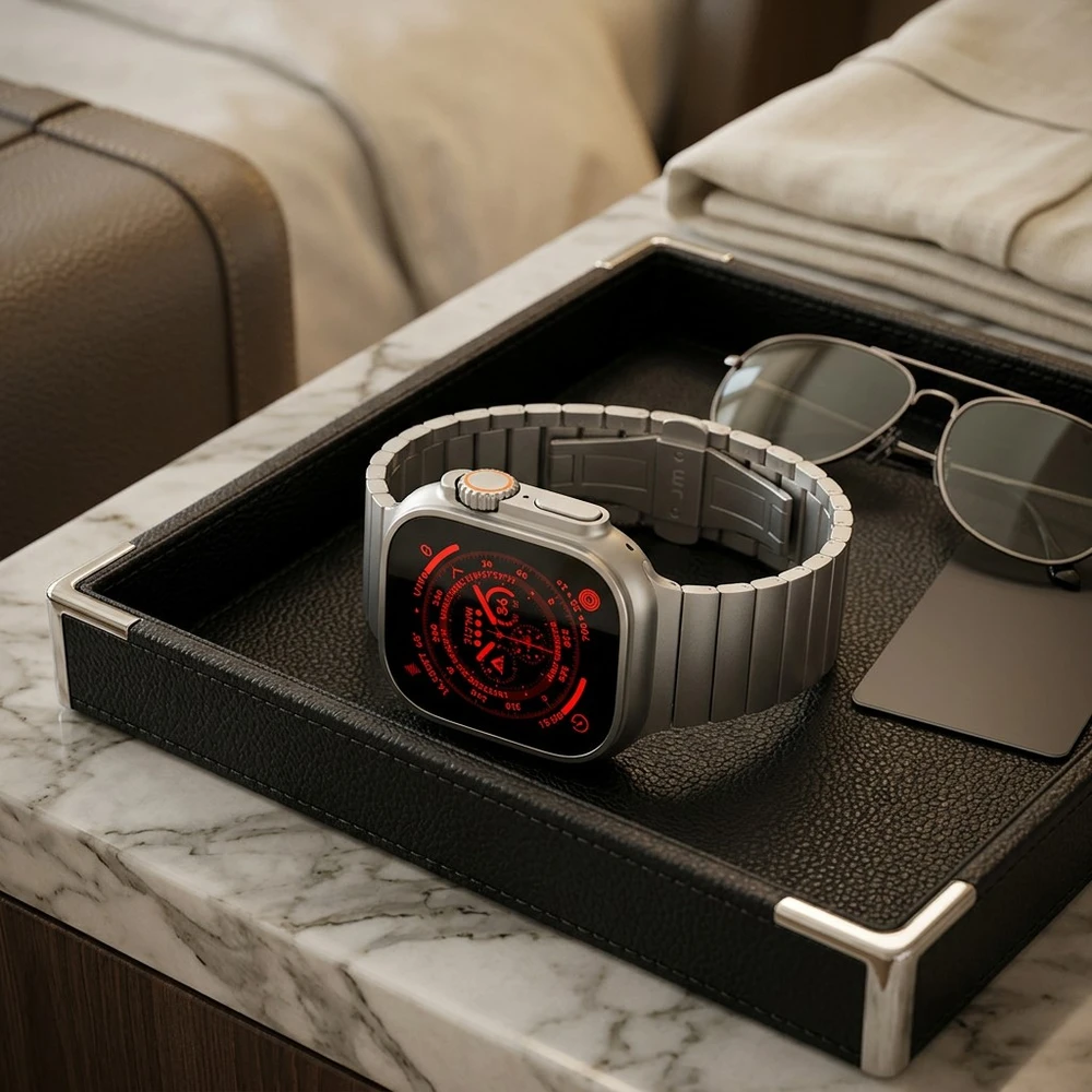 „Just Mobile“ titano spalvos laikrodžio dirželis, skirtas „Apple Watch Ultra“ (1 ir 2), su DLC danga – Pilkas