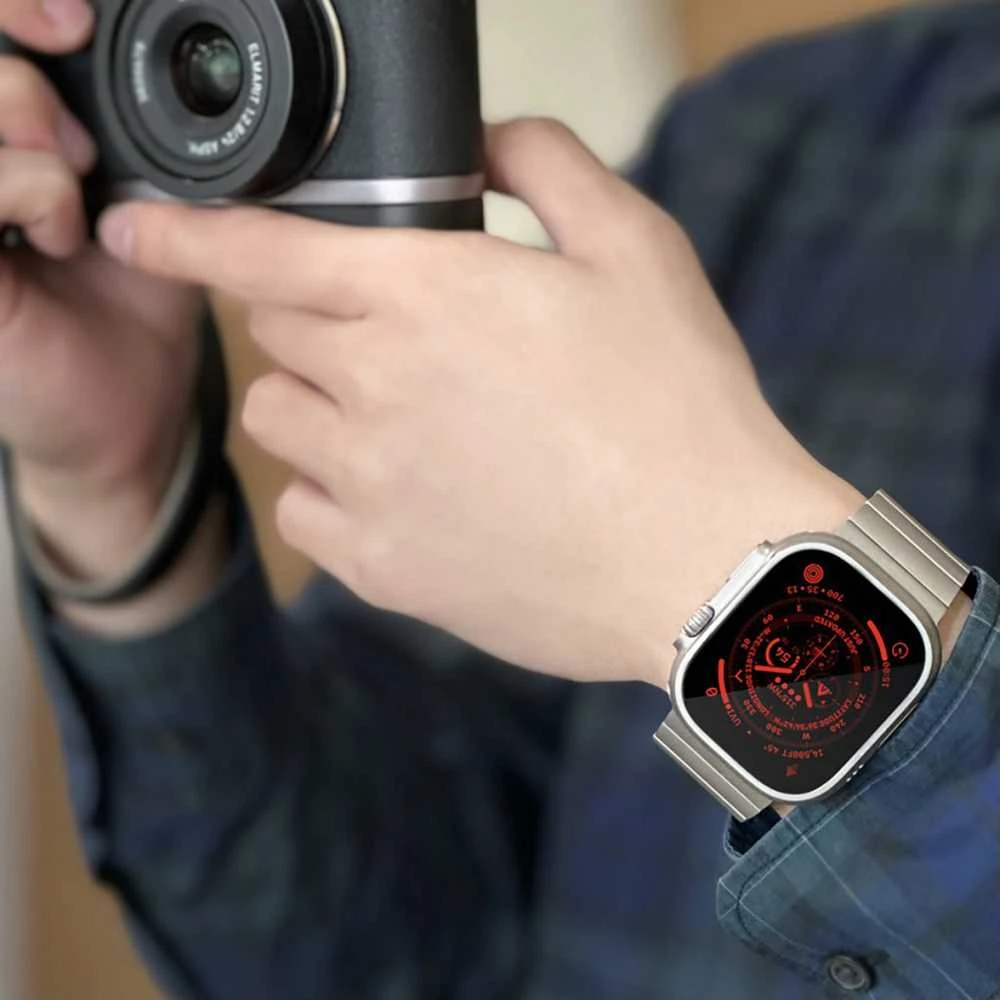 „Just Mobile“ titano spalvos laikrodžio dirželis, skirtas „Apple Watch Ultra“ (1 ir 2), su DLC danga – Pilkas