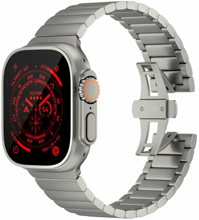 „Just Mobile“ titano spalvos laikrodžio dirželis, skirtas „Apple Watch Ultra“ (1 ir 2), su DLC danga – Pilkas